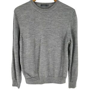 MFH Knits Ash Gray 100% Baby Alpaca Crew Neck Sweater Size Large